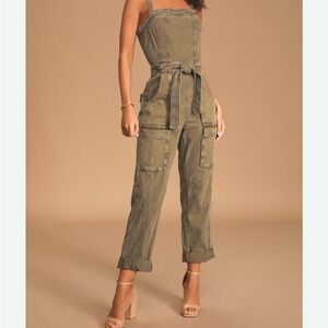 Olive Green Utility Jumpsuit Free People